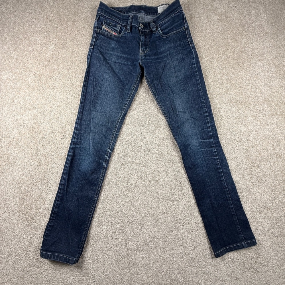Diesel Livy Slim Straight Jeans Dark Wash Blue Stretch Denim 25 x 32 008AA